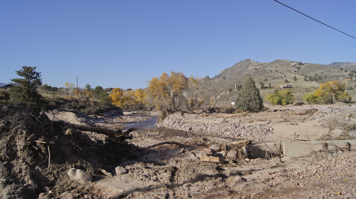 debris from under the bridge