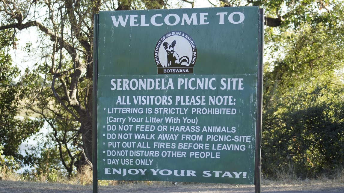 sign at picnic spot