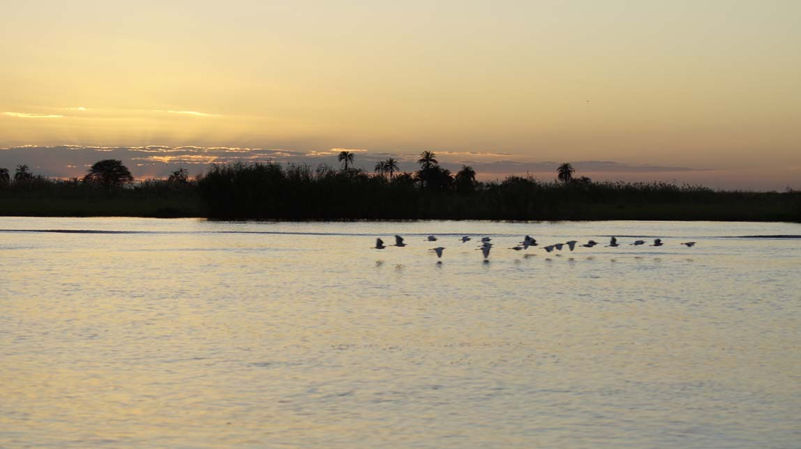 sunset over the Chobe River