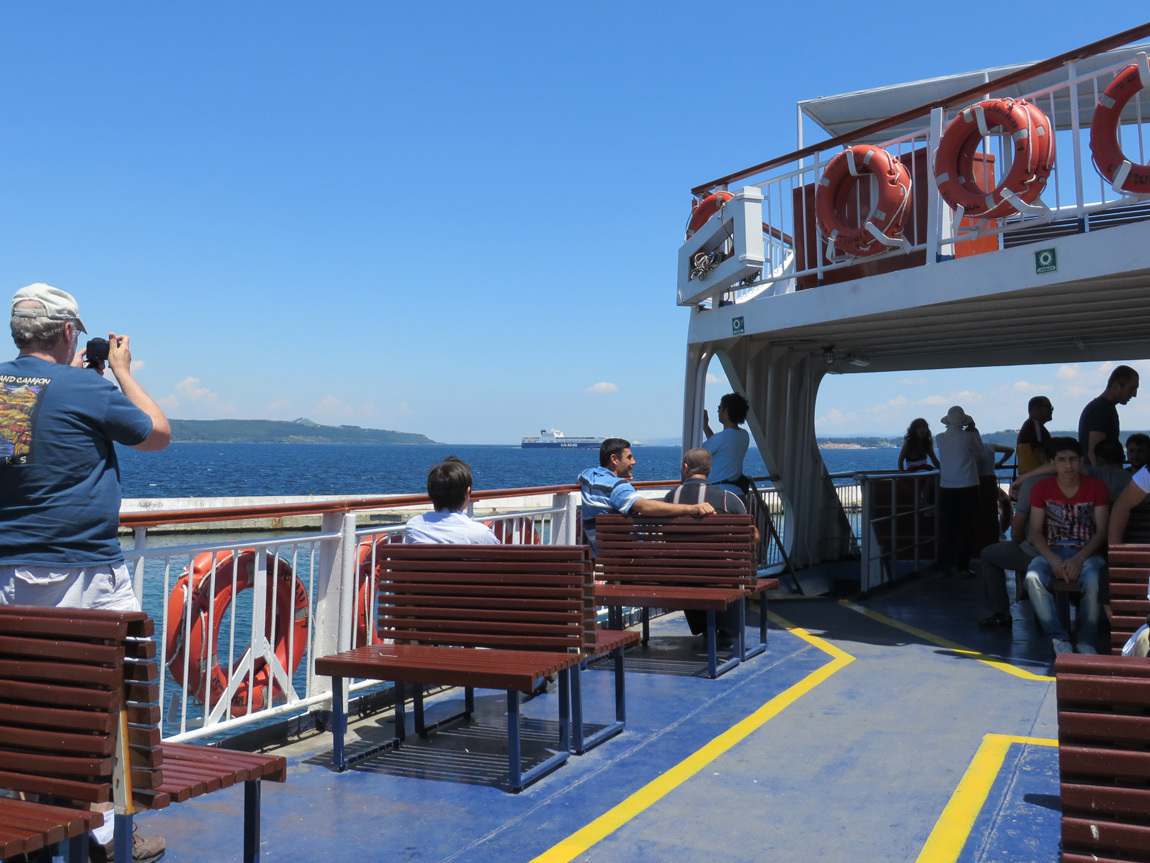 on the ferry