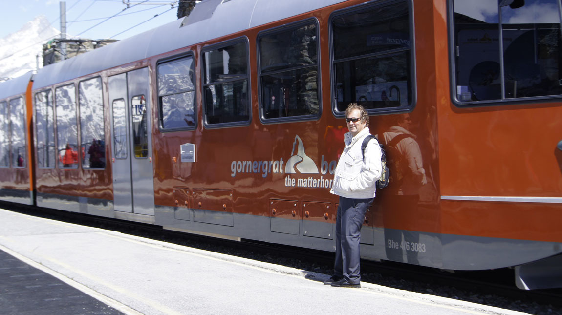 John at the train